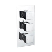 Land Square Concealed Shower Valve & Kit Pack 3 - Chrome
