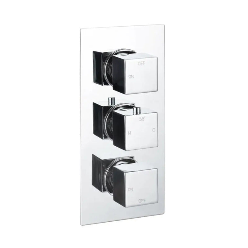 Land Square Concealed Shower Valve & Kit Pack 3 - Chrome