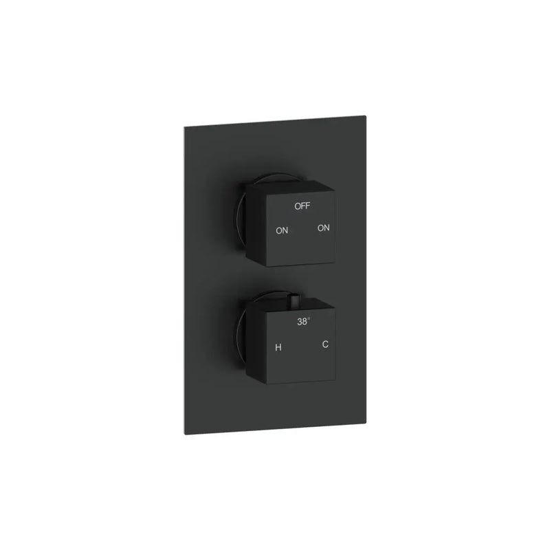 Land Square Concealed Shower Valve & Kit Pack 3 - Matt Black