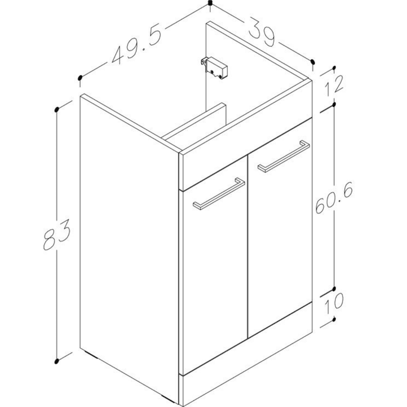Lavello 1000mm Floor Standing L Shape Pack with Basin Worktop, Grey Gloss