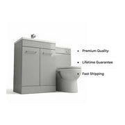 Lavello 1000mm Floor Standing L Shape Pack with Basin Worktop, Grey Gloss