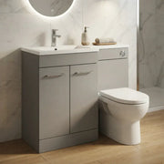 Lavello 1000mm Floor Standing L Shape Pack with Basin Worktop, Grey Gloss