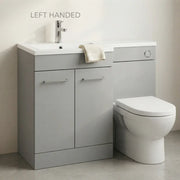 Lavello 1000mm Floor Standing L Shape Pack with Basin Worktop, Grey Gloss