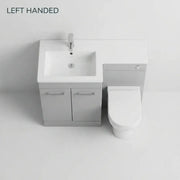 Lavello 1000mm Floor Standing L Shape Pack with Basin Worktop, Grey Gloss