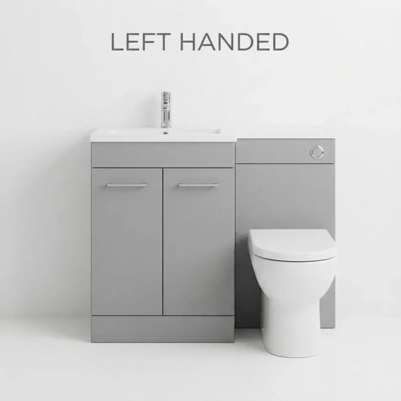 Lavello 1000mm Floor Standing L Shape Pack with Basin Worktop, Grey Gloss