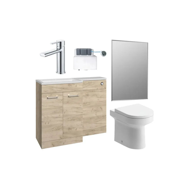 Lavello 1000mm Furniture & BTW WC Pack - Oak (RH)