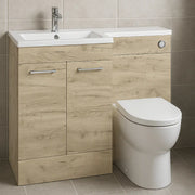 Lavello 1000mm L-Shape Furniture Pack (Left Hand) - Oak | Inc. Cistern & Basin Top