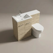 Lavello 1000mm L-Shape Furniture Pack (Left Hand) - Oak | Inc. Cistern & Basin Top