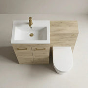Lavello 1000mm L-Shape Furniture Pack (Left Hand) - Oak | Inc. Cistern & Basin Top