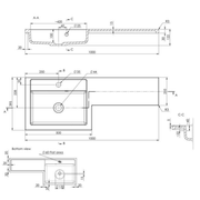 Lavello 1000mm L-Shape Furniture Pack (Left Hand) - Oak | Inc. Cistern & Basin Top