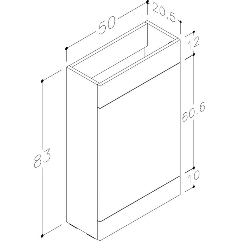 Lavello 1000mm L-Shape Furniture Pack (Right Hand) - Oak | Inc. Cistern & Basin Top