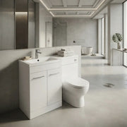 Lavello 1000mm L-Shaped Vanity & WC Furniture Pack with Basin White Gloss