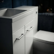 Lavello 1000mm L-Shaped Vanity & WC Furniture Pack with Basin White Gloss