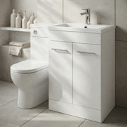 Lavello 1000mm L-Shaped Vanity & WC Furniture Pack with Basin White Gloss