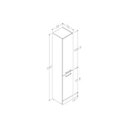 Lavello 350mm Floor Standing 2 Door Tall Unit - Oak