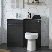 Lavello Dark Grey Gloss 1000mm L Shape Pack with Slim Basin Worktop