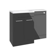 Lavello Dark Grey Gloss 1000mm L Shape Pack with Slim Basin Worktop