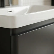 Leo 500mm Wall Hung 1 Drawer Basin Unit & Basin - Matt Black