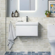 Leo 500mm Wall Hung 1 Drawer Basin Unit & Basin - Matt White