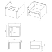 Leo 500mm Wall Hung 1 Drawer Basin Unit & Basin - Matt White