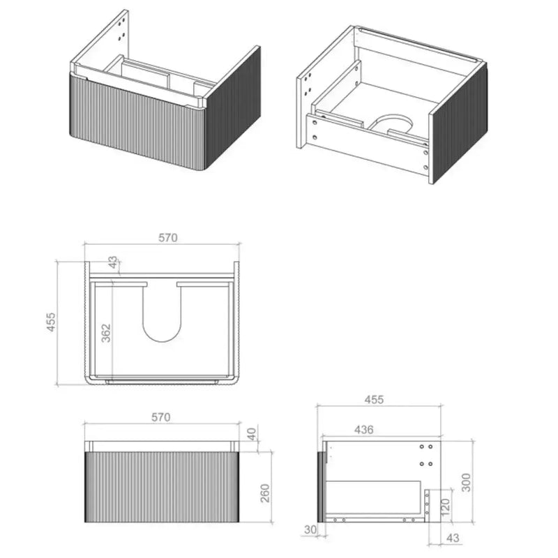 Leo 600mm Basin Unit & Tall Unit Pack with Tap - Matt Black