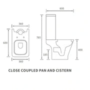 Leo 600mm Wall Hung Basin Unit & Cedare WC Pack with Evolve Matt Black Mixer Tap