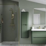Libras 350 2 Door Wall Hung Tall Unit, Matt Sage Green