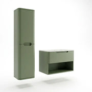 Libras 350 2 Door Wall Hung Tall Unit, Matt Sage Green
