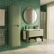 Libras 350 2 Door Wall Hung Tall Unit, Matt Sage Green