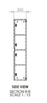Libras 350 2 Door Wall Hung Tall Unit, Matt Sage Green