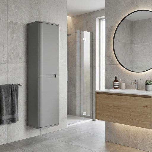 Libras 350mm 2 Door Wall Hung Tall Unit, Matt Grey