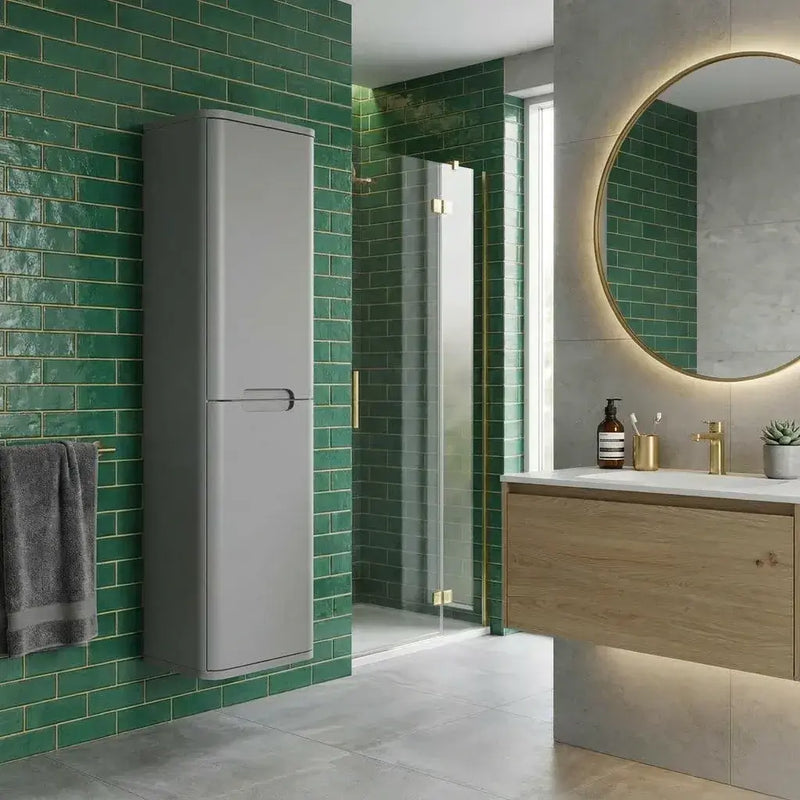 Libras 350mm 2 Door Wall Hung Tall Unit, Matt Grey
