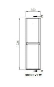 Libras 350mm 2 Door Wall Hung Tall Unit, Matt Grey