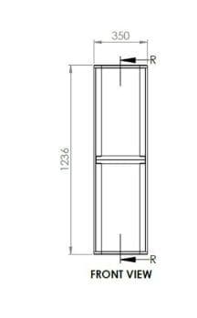 Libras 350mm 2 Door Wall Hung Tall Unit, Matt Grey
