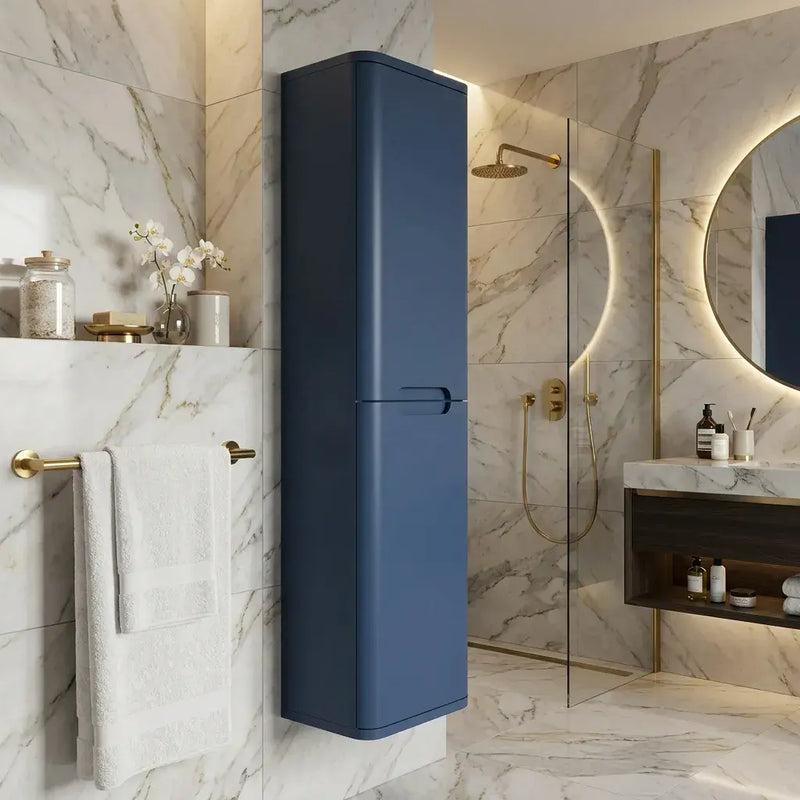 Libras 350mm 2 Door Wall Hung Tall Unit, Matt Indigo