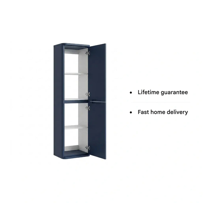 Libras 350mm 2 Door Wall Hung Tall Unit, Matt Indigo