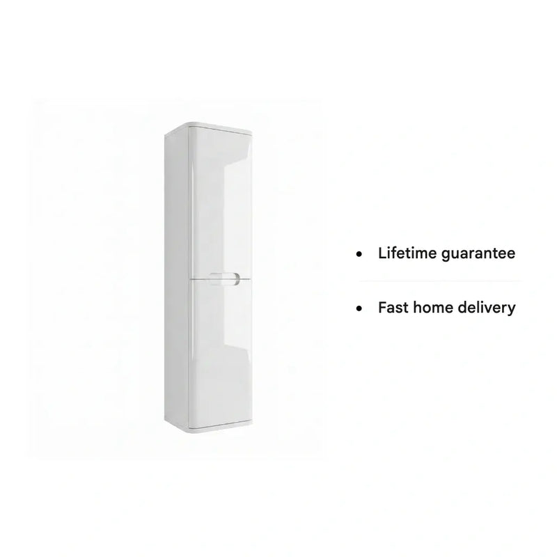 Libras 350mm 2 Door Wall Hung Tall Unit, White Gloss