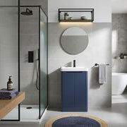 Libras 500mm 2 Door Basin Unit Matt Indigo Includes Ceramic Basin