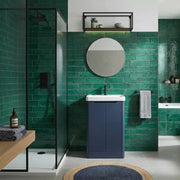 Libras 500mm 2 Door Basin Unit Matt Indigo Includes Ceramic Basin