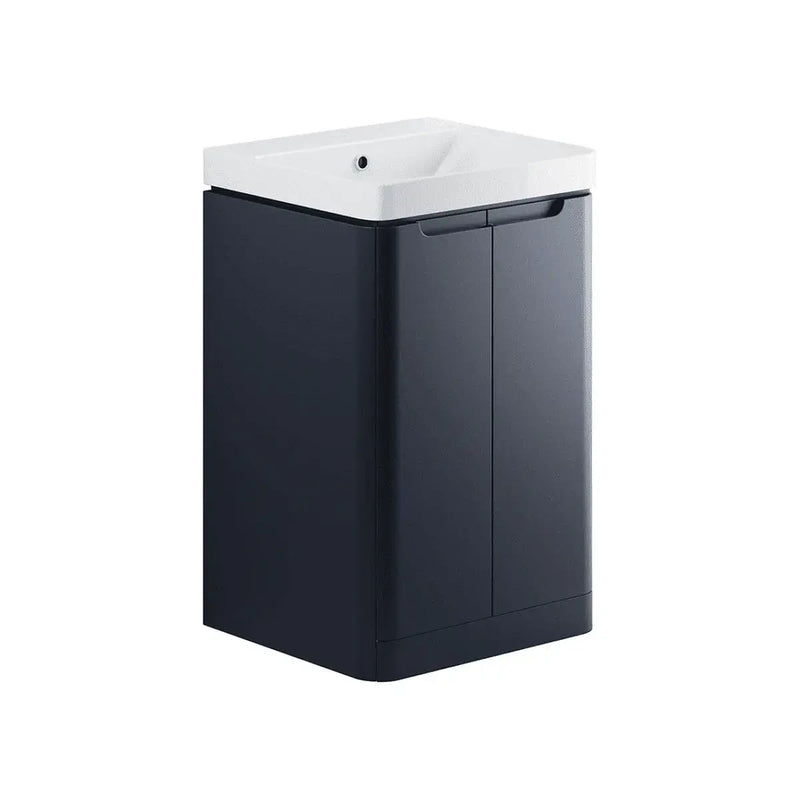 Libras 500mm 2 Door Basin Unit Matt Indigo Includes Ceramic Basin