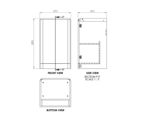 Libras 500mm 2 Door Basin Unit Matt Indigo Includes Ceramic Basin
