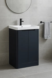 Libras 500mm 2 Door Basin Unit Matt Indigo Includes Ceramic Basin