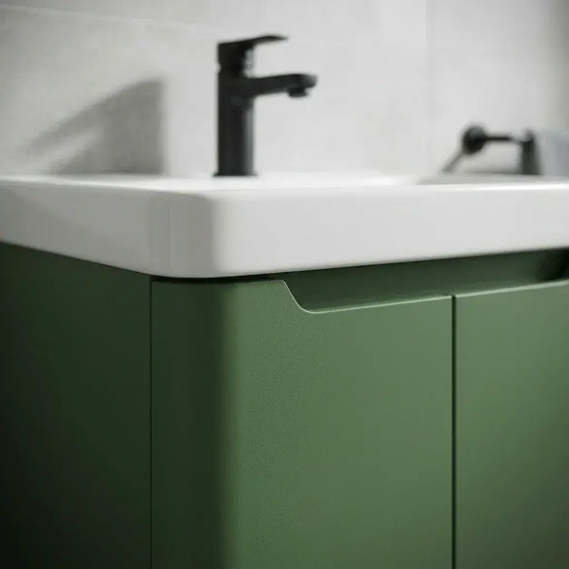 Libras 500mm 2 Door Basin Unit Sage Green - Includes Ceramic Basin