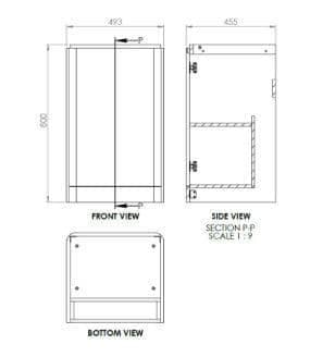 Libras 500mm 2 Door Basin Unit Sage Green - Includes Ceramic Basin