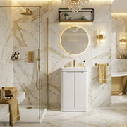 Libras 500mm 2 Door Basin Unit White Gloss, Includes Ceramic Basin