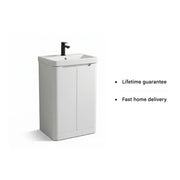 Libras 500mm 2 Door Basin Unit White Gloss, Includes Ceramic Basin