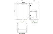 Libras 500mm 2 Door Basin Unit White Gloss, Includes Ceramic Basin