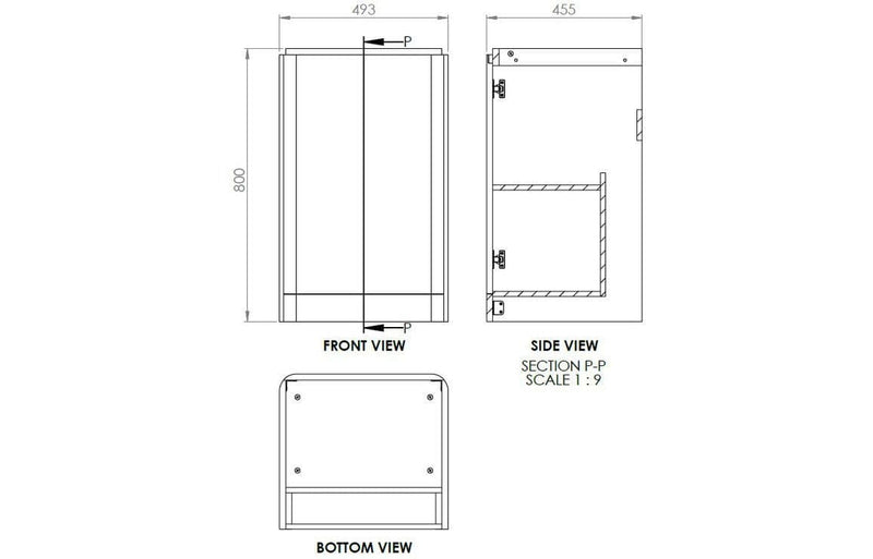 Libras 500mm 2 Door Basin Unit White Gloss, Includes Ceramic Basin