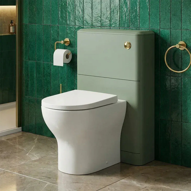 Libras 550mm Floor Standing WC Unit, Matt Sage Green