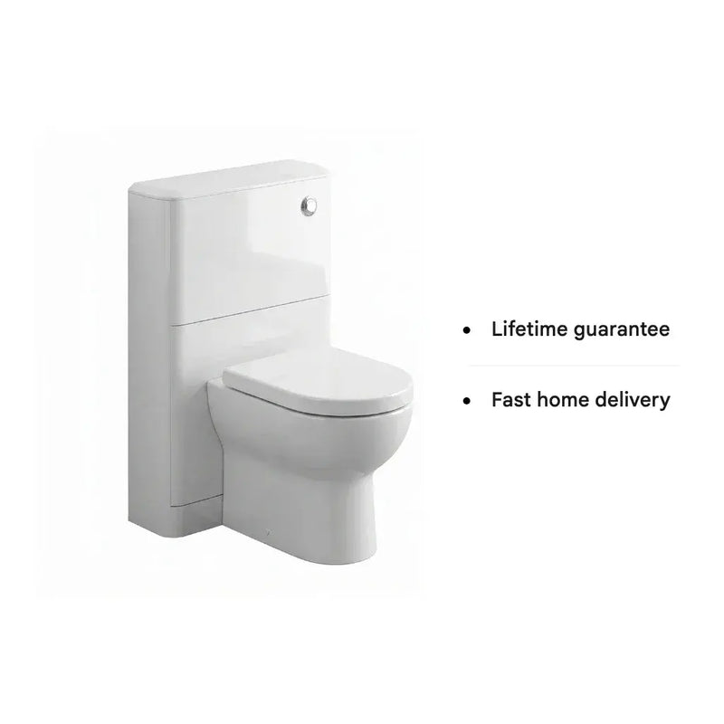 Libras 550mm Floor Standing WC Unit, White Gloss